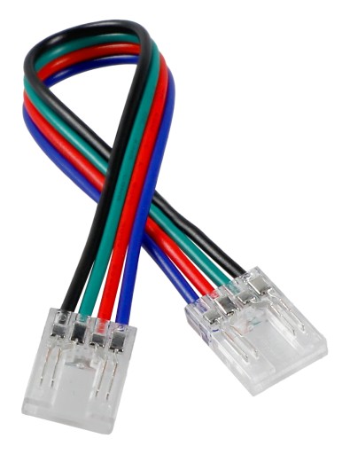 Konektor pre RGB COB LED pásy 10mm, konektor s káblom, obojstranná svorka
