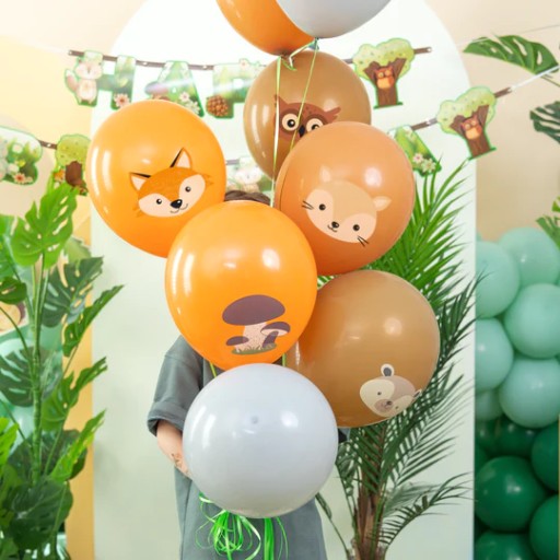 Balóniky k narodeninám Forest Animals 8 dielna sada párty balónov