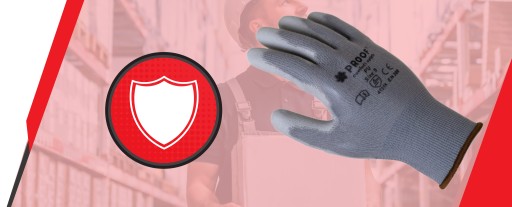 OCHRANNÉ PRACOVNÉ RUKAVICE ŠEDÉ KONŠTRUKČNÉ RUKAVICE PROOF PU 10 - 10 párov