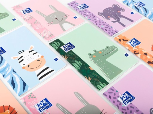 Detský školský zošit, modrý, A5, štvorčekovaný, 16 strán, Oxford Kids ZEBRA