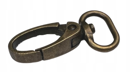 CRABINER KEYRING, kov, 20mm, krabí, staré zlato