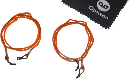 ORANŽOVÁ ŠŇÚZKA NA OKULIARE, klasický prívesok, pevná šnúrka, 2 ks