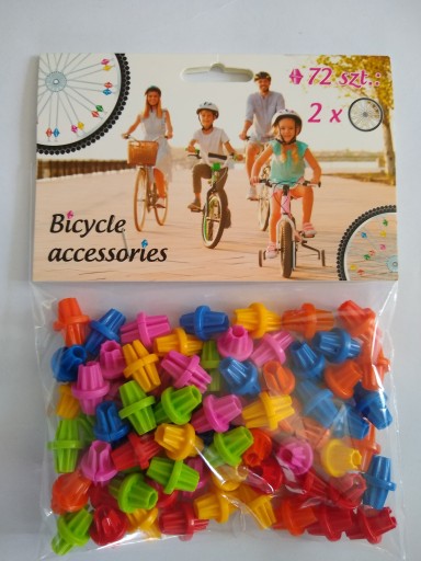 Špicové korálky, farebné ozdobné gule na bicykel, 72 ks.