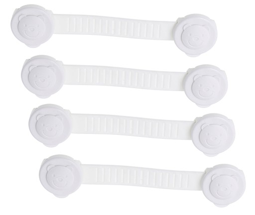 4X ZÁMOK ZAISTENIE SKRINÍKOV A ZÁSUVKOV BIELY MEDVEĎ