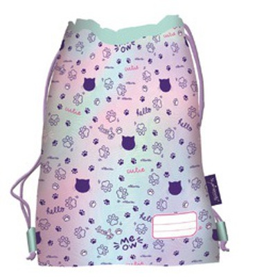 Batoh, školská taška na topánky, PE, oblečenie pre dievčatá CAT Pastel Kitty