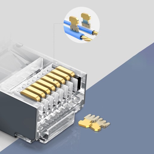 UGREEN 10 X KOVOVÁ ZÁSTRČKA RJ45 ETHERNET LAN 8P/8C SADA CAT.6
