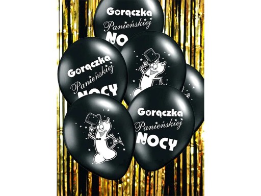 Gumený balón Bachelorette Night Fever, čierny, 12 cm