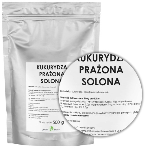 POPED KUKURICA SO SOĽOU, solená kukurica 500g