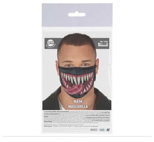 3-VRSTVOVÁ OCHRANNÁ MASKA S POTLAČOU VENOM HALLOWEEN
