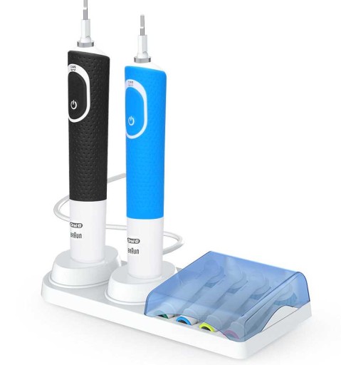 STOJAN NA 4x HLAVU A 2x ZUBNÉ KEFKY ORAL-B S KLAPKOVOU ORGANIZÁTORA