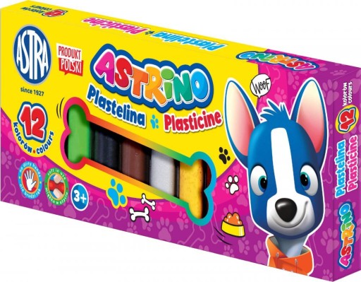 Školská plastelína Astra Astrino MIX FAREB 12 KS PÚZDRA MIX VZOROV x 3