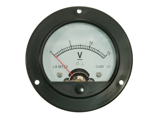 ANALOGOVÝ METER KRUHOVÝ VOLTMETER 15V