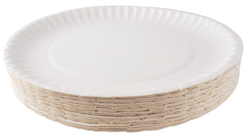 Papierové taniere, cateringové taniere, biele, 23 cm, 50 ks