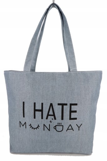 A4 I HATE MONDAY nákupná taška, šedá