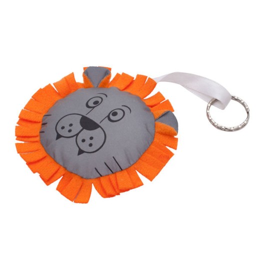 Reflexná kľúčenka maskot leva do detského batôžka