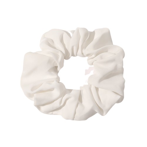 Vlasové elastické scrunchies scrunchies, matná biela, veľké ako hodváb, XXL