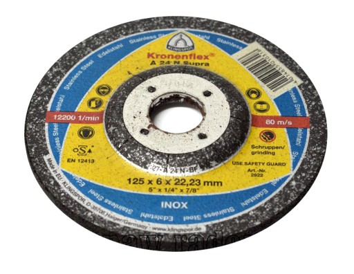 A24N Supra inox brúsny kotúč 125x6,0x22