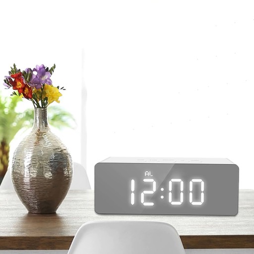 BUDÍK ELEKTRONICKÉ HODINY TEPLOMER ZRKADLO LED