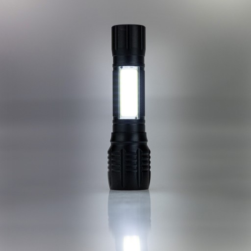 VÝKONNÁ vojenská taktická baterka s USB batériou, výkonný svetlomet, 2 režimy