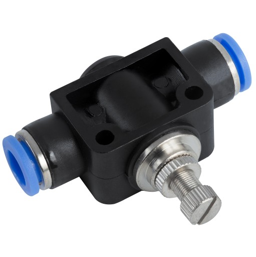 PNEUMATICKÝ KONEKTOR SYTIČ A SPÄTNÝ VENTIL REGULAČNÝ PRIETOK 6 mm