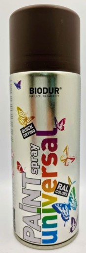 SPREJ V SPREJ HNEDÁ MAT RAL 8017 BIODUR RÝCHLOSCHNÚCA FARBA SMALT 400ML
