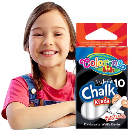 SÚPRAVA KRÍD DO ŠKOLSKEJ, BEZPRACHOVEJ, BIELY okrúhly