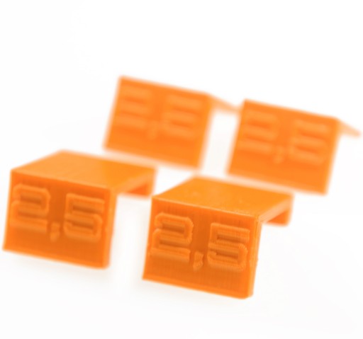 4x Dištančné podložky na nastavenie čiel 2,5mm 4ks ORANŽ
