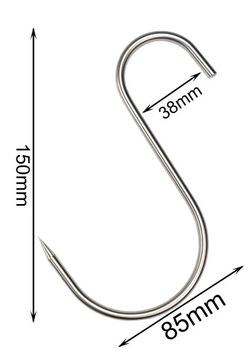 S-515 Háčik na údenie 15 cm fi 5 na údenie veľmi silné ostré Inox Lux