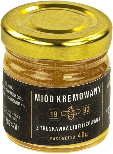 Smotanový MED s lyofilizovanými JAHODAMI 40g mini