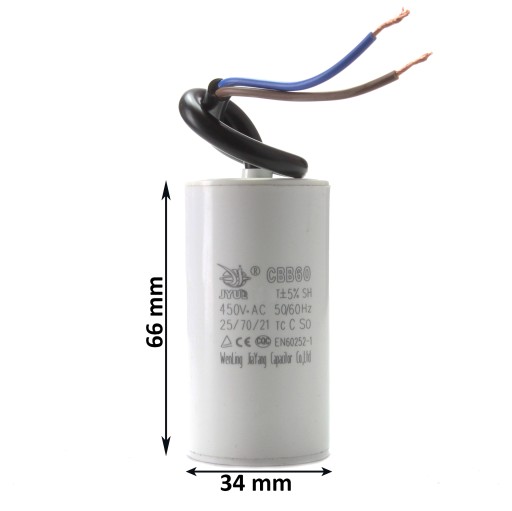 Štartovací kondenzátor 10uF 450V AC vysokonapäťový polypropylén CBB60