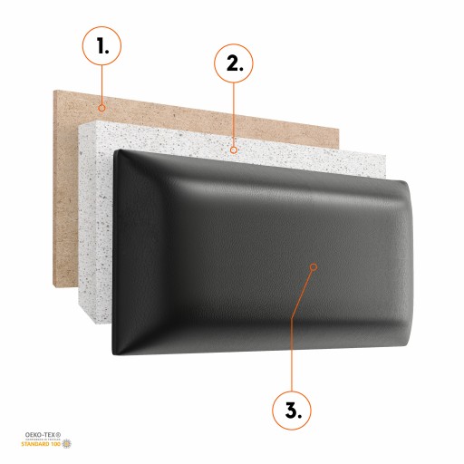 Čalúnený nástenný panel krémová EKO KOŽA 3D 40x30