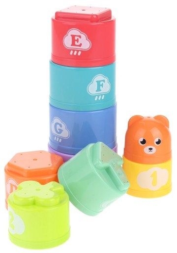 Vzdelávacie poháre Puzzle Veža Pyramída Teddy Bear