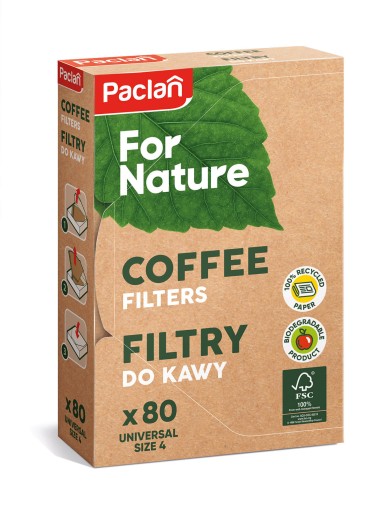 Veľkosť papierových kávových filtrov 4 PACLAN PRE PRÍRODU 80 ks.