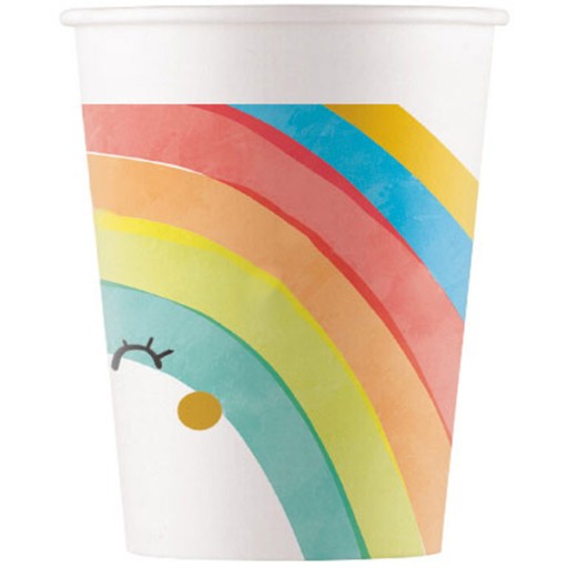 DÚHOVÝ PAPIEROVÝ hrnček RAINBOW 200ML 8 KS