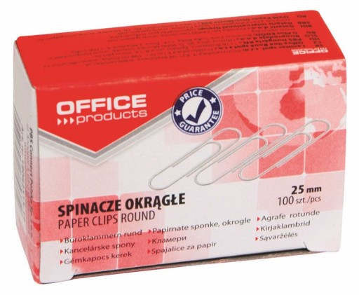 Okrúhle kancelárske klipy 25 mm 100 kusov strieborné Kancelárske výrobky x 2
