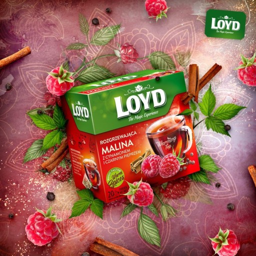 Hrejivý ovocný zimný čaj Malina Škorica Čierne korenie 20T LOYD
