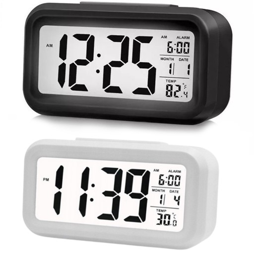 HODINY ALARM TEPLOMER DIGITÁLNY LED DISPLEJ ELEKTRONICKÝ 12/24H
