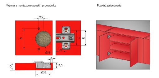 Paralelný nábytkový pánt fi 35mm 90 stupňov, pravidelný bez zatvárania H-2mm NTP