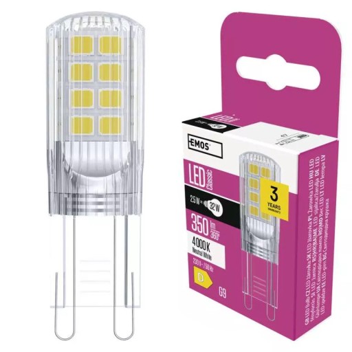 G9 LED žiarovka 2,5W=32W neutrálna biela 4000K EMOS ZQ9536