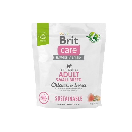 Brit Care trvalo udržateľné krmivo pre dospelých S kuracie hmyz 1 kg suché krmivo pre psov