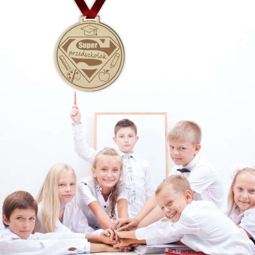 MEDAILA super PREDŠKOLÁK bordová páska koniec roka