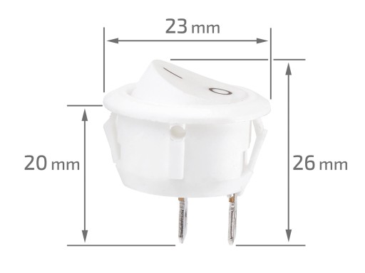 MINI VYPÍNAČ NA NÁBYTOK OKRUHÝ, BIELY ZAP/VYP PRE LED