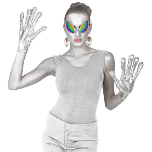 OKULIARE UFOLUD COSMOS ALIEN, BIELE HOLOGRAFICKÉ