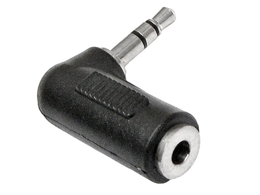 JACK 3,5/3P TRS stereo zásuvkový adaptér, uhol 90°