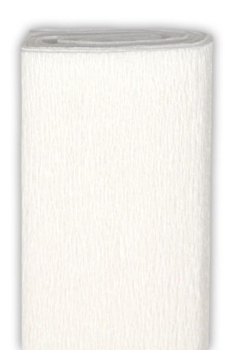 Krimpovaný hodvábny papier - biely, 50 x 200 cm