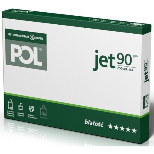 Kopírovací papier Poljet A4, 90g/m2, 250 listov, biely
