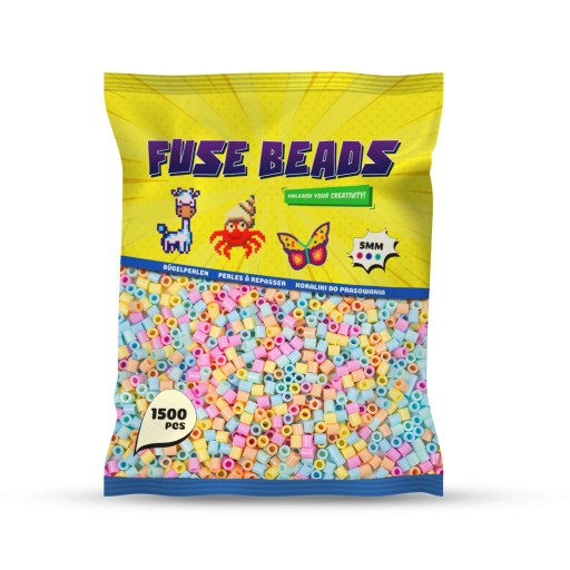 Zažehľovacie korálky PASTEL 1500 ks Benny korálky Veľkosť Midi 5mm