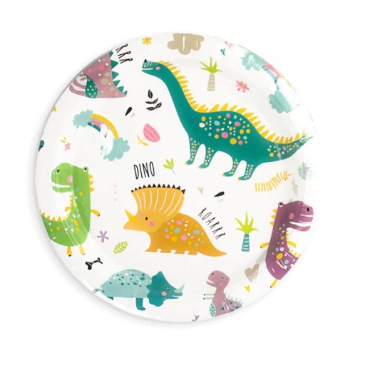 Papierové taniere na narodeniny Dinosaury Dinosaur Narodeniny 18cm 6 kusov