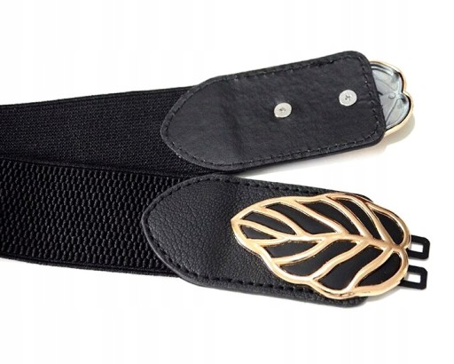 Elastický dámsky opasok na oblečenie Black Rubber módny Boho úzky na šaty