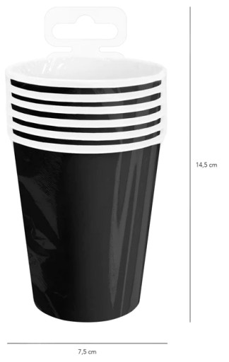 Papierové poháre hrnček BLACK Halloween Birthday 220ml 6ks (na ďalší predaj)